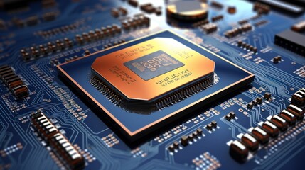 Poster - microprocessor system, cyber technology, 