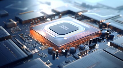 Poster - microprocessor system, cyber technology, 