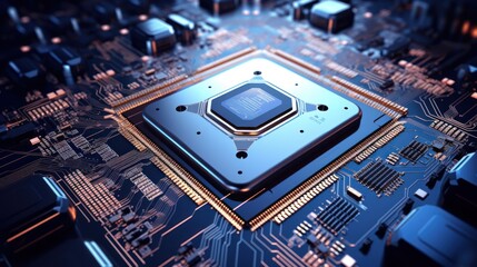 Poster - microprocessor system, cyber technology, 