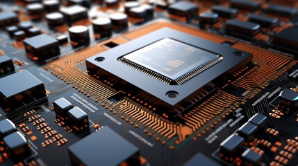 Poster - microprocessor system, cyber technology, 