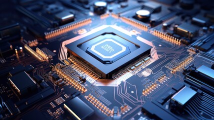 Poster - microprocessor system, cyber technology, 
