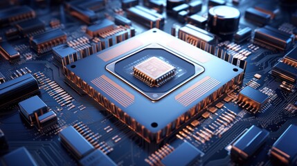 Poster - microprocessor system, cyber technology, 