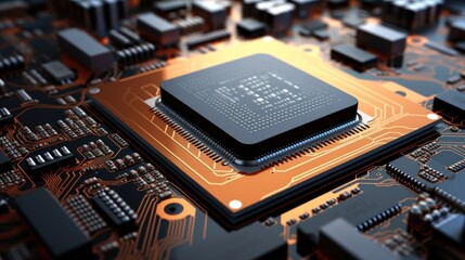 Poster - microprocessor system, cyber technology, 