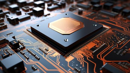 Poster - microprocessor system, cyber technology, 