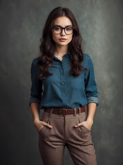 Canvas Print - fashion model posing in studio