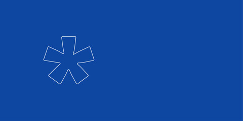 Poster - A large white outline multiply symbol on the left. Designed as thin white lines. Vector illustration on blue background