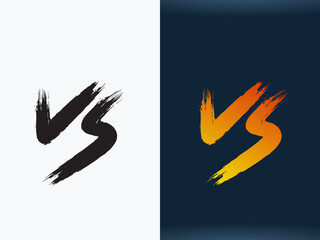 Wall Mural - versus letter with grunge-style brush. isolated vector illustration
