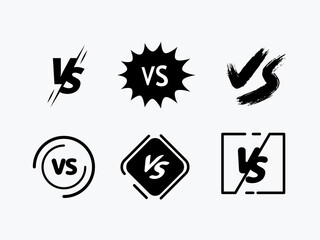 Wall Mural - collection of six versus letters. isolated vector illustration