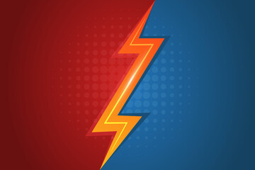 Wall Mural - versus background with thunder sign in the middle