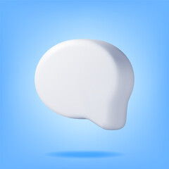 Fototapete - 3D White Blank Speech Bubble Isolated. Rendering Chat Balloon Pin. Notification Shape Mockup. Communication, Web, Social Network Media, App Button. Realistic Vector Illustration