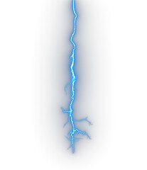 Poster - Thunder strike glowing illuminated isolated transparent backgrounds 3d rendering png