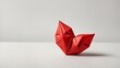 red origami paper symbol, transport, design, vessel, yacht, sheet, 