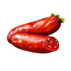 Wall Mural - Chorizo isolated on transparent background