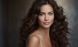 © blindblues - AI bella ragazza dai capelli castani, foto pubblicità  cosmesi 04