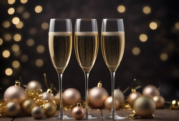 glasses of champagne celebration of the new year and bifrdays, degree, 