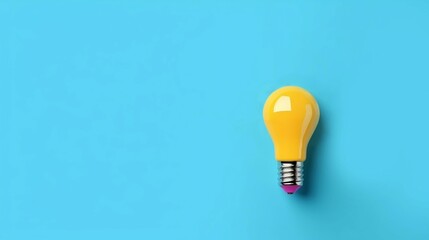 Wall Mural - light bulb on blue background