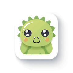 Canvas Print - Cute frog icon with shadow on white background. Vector illustration.