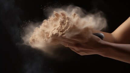 Poster - A person holding a pile of sand in their hand. Versatile image that can be used for various purposes