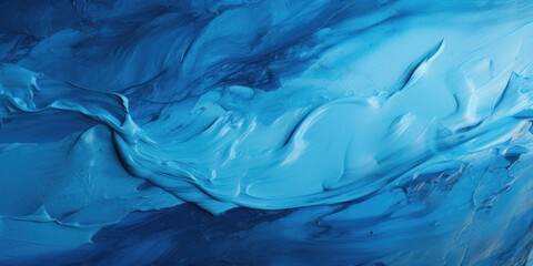 Poster - A close-up view of a painting featuring blue paint. This image can be used to add a pop of color to any design project