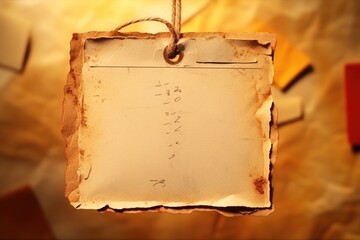 Poster - A piece of paper is hanging from a string. This versatile image can be used for various purposes