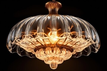 Poster - A beautiful glass chandelier hanging from the ceiling. Perfect for adding elegance and sophistication to any room