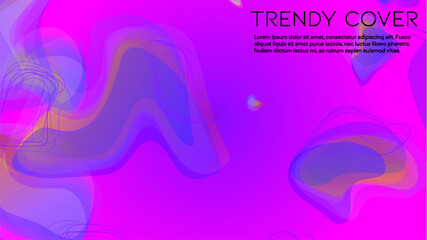 Abstract Futuristic Vector Background with Liquid  Shapes and Lines. Modern Colorful Gradient Wallpaper. Trendy Digital Design for Your Poster, Banner, Template, Web Page.