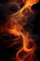 Poster - Close-up view of a fire burning brightly on a black background. Perfect for adding warmth and intensity to any design or project