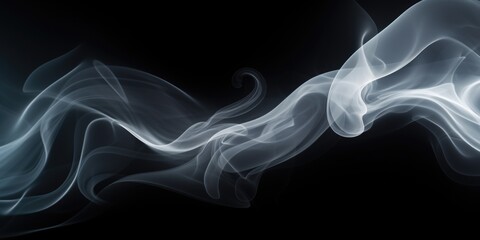 Aufkleber - Close-up view of smoke on a black background. Versatile image that can be used for various concepts and designs