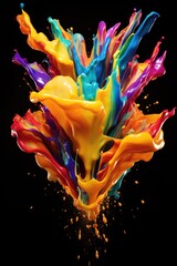 Aufkleber - Multicolored paint substance close-up. Versatile image suitable for various creative projects