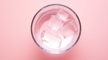Poster - A refreshing glass of water filled with ice cubes. Perfect for quenching your thirst on a hot summer day