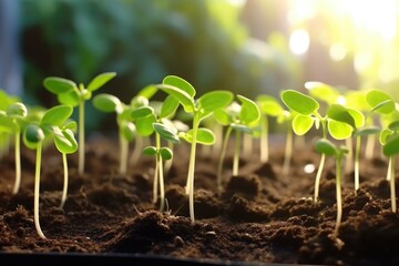 Poster - A close-up view of a bunch of small plants. Perfect for adding a touch of nature to your designs or illustrating concepts such as growth, freshness, and rejuvenation
