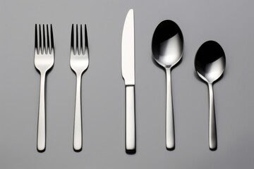 Aufkleber - A set of silverware including a knife, fork, and spoon. Perfect for dining and table settings