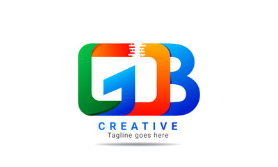 Wall Mural - Creative GDB initial colorful logo design and template. Professional GDB letter logo design brand identity