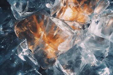 Aufkleber - A pile of ice cubes stacked on top of each other. Perfect for refreshing summer drink concepts or creative food and beverage designs