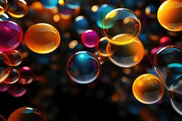 Poster - Bubbles floating in the air, perfect for adding a touch of playfulness to your designs