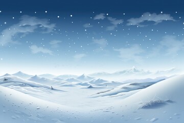 Poster - A picturesque snowy mountain landscape with a clear blue sky background. Perfect for nature enthusiasts and travel websites