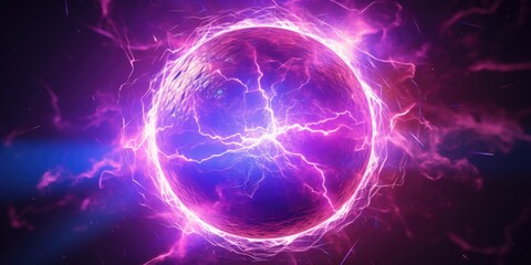 Poster - A ball of plasma with a bright purple center. Can be used for scientific or futuristic concepts