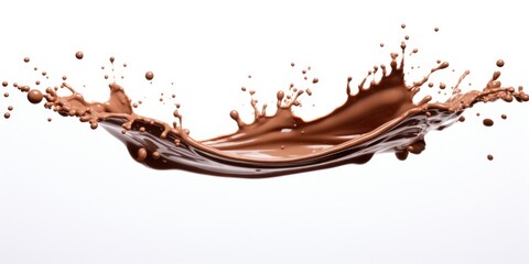 Canvas Print - A splash of chocolate on a white surface. Perfect for food and dessert-related projects