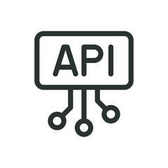 Poster - Cloud API isolated icon, api application interface vector icon with editable stroke