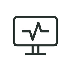 Poster - Business pulse isolated icon, CRM dashboard vector icon with editable stroke