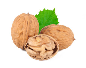 Wall Mural - Walnuts isolated on a white background