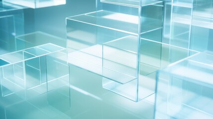 translucency, transparency and lighting concept. simple geometric shapes background