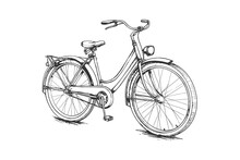 Bike Retro Hand Drawn Sketch. Vector Illustration Design.