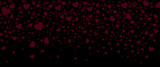 Fototapeta Przestrzenne - Valentines day background with red hearts falling on black, festive banner design