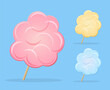 cotton candy on blue background
