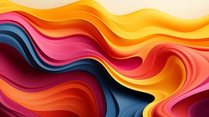 Wall Mural - Vibrant brushstrokes dance across a blank canvas, a dynamic fusion of abstract expressionism and bursts of orange, evoking a sense of joy and liveliness