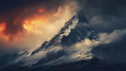 Wall Mural - sunrise in the mountains