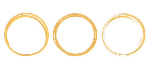 Wall Mural - Line art circle set, gold color isolated on white background vector illustration.