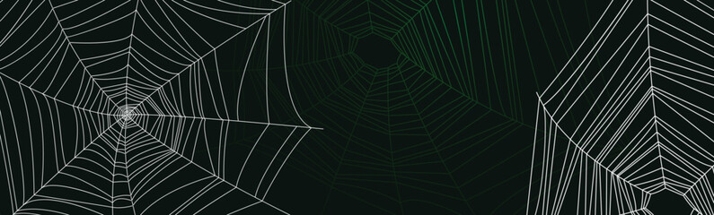 Wall Mural -  spider web background design. Vector background design with set of spider web
