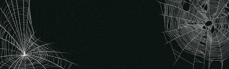 spider web background design. vector background design with set of spider web